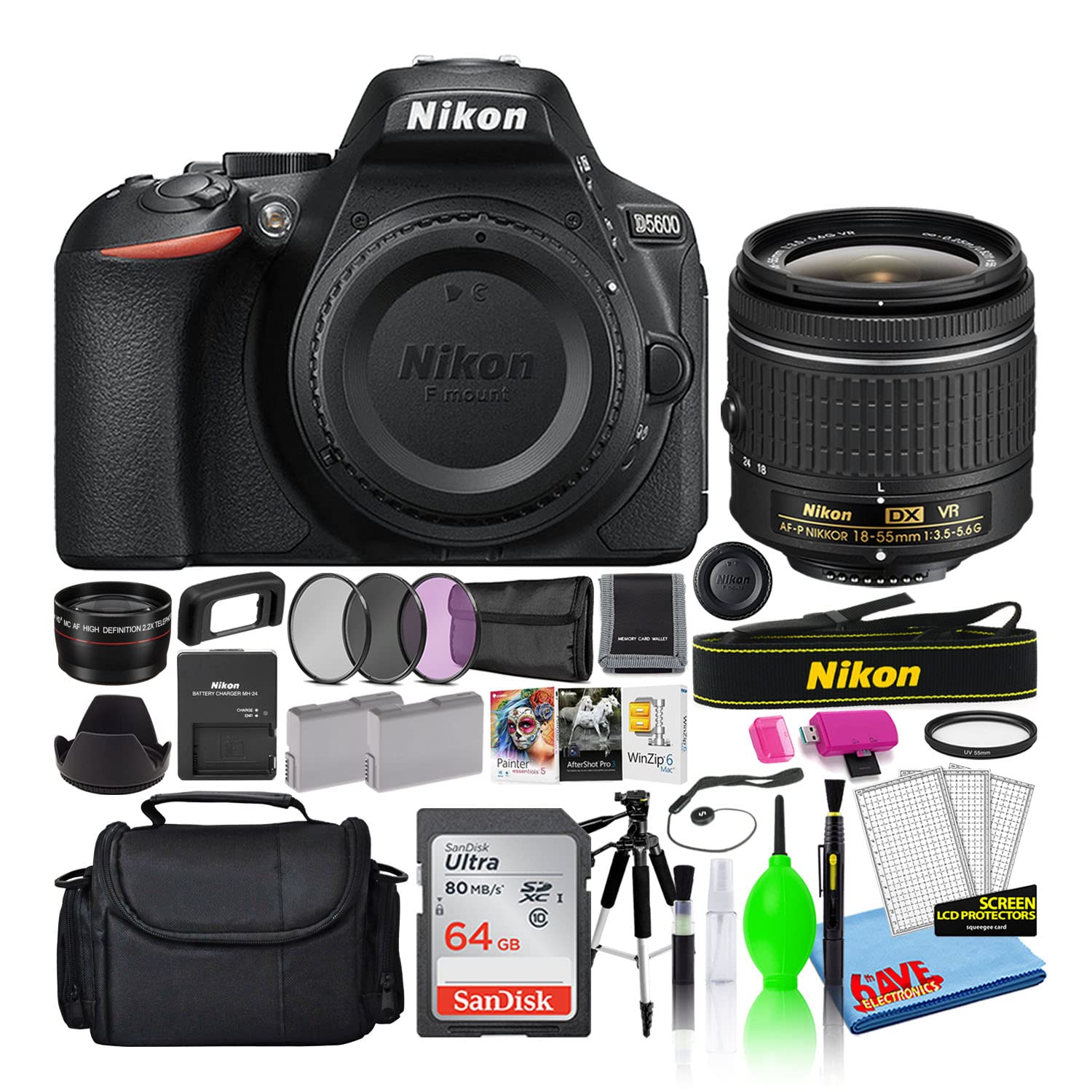 Amazon.com : Nikon D5600 24.2MP DSLR Digital Camera with AF-P DX